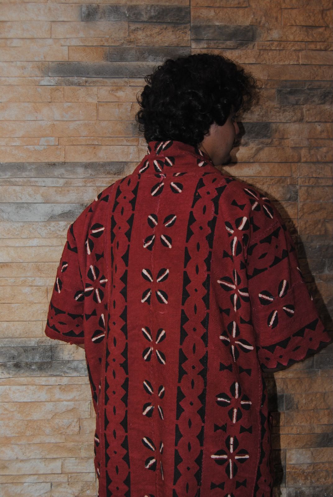 Kimono Bordeaux à Cauris