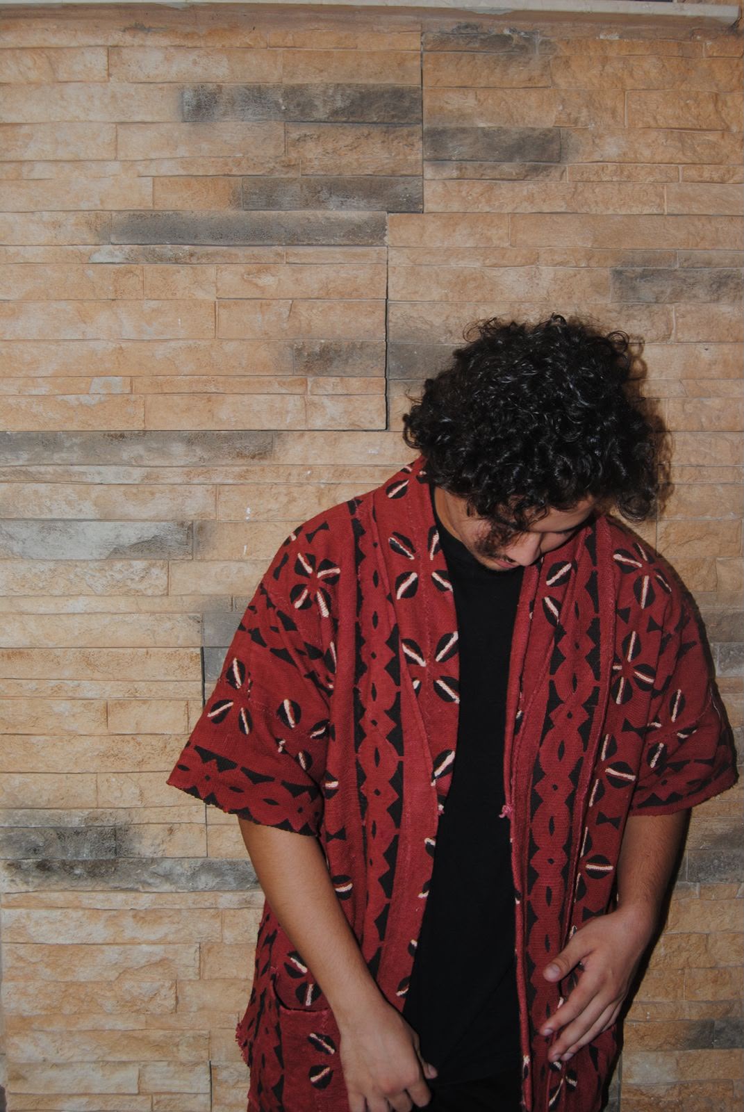 Kimono Bordeaux à Cauris