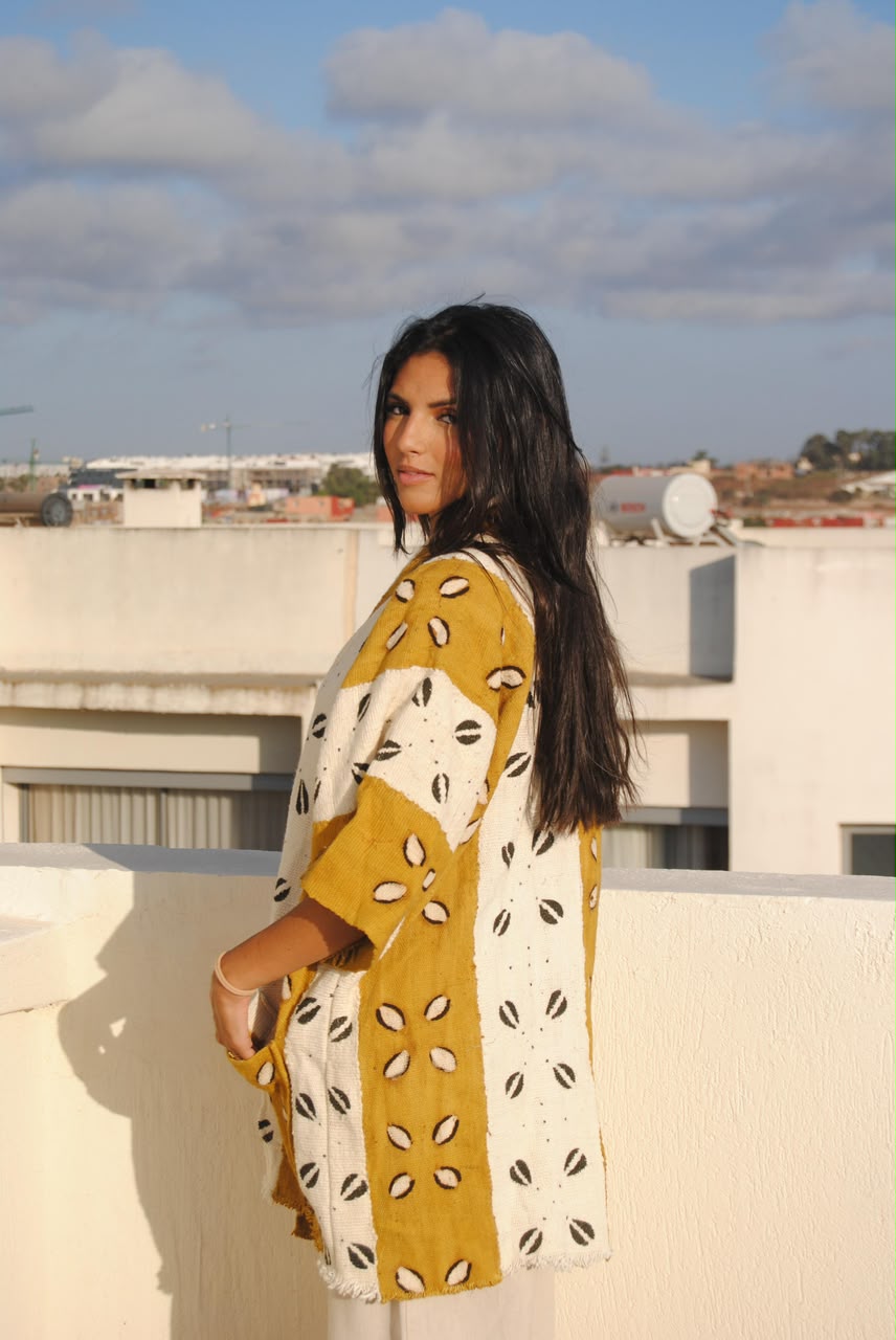 Kimono Moutarde à Cauris