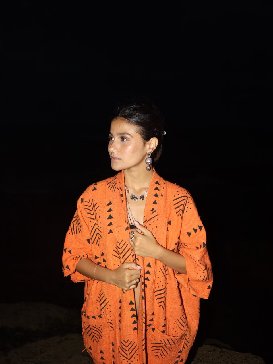 Kimono Orange Triangles