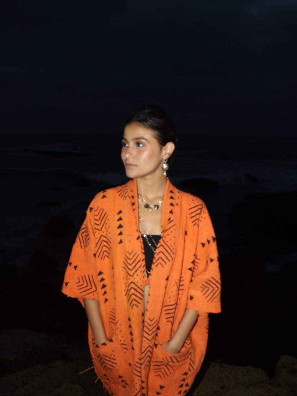 Kimono Orange Triangles