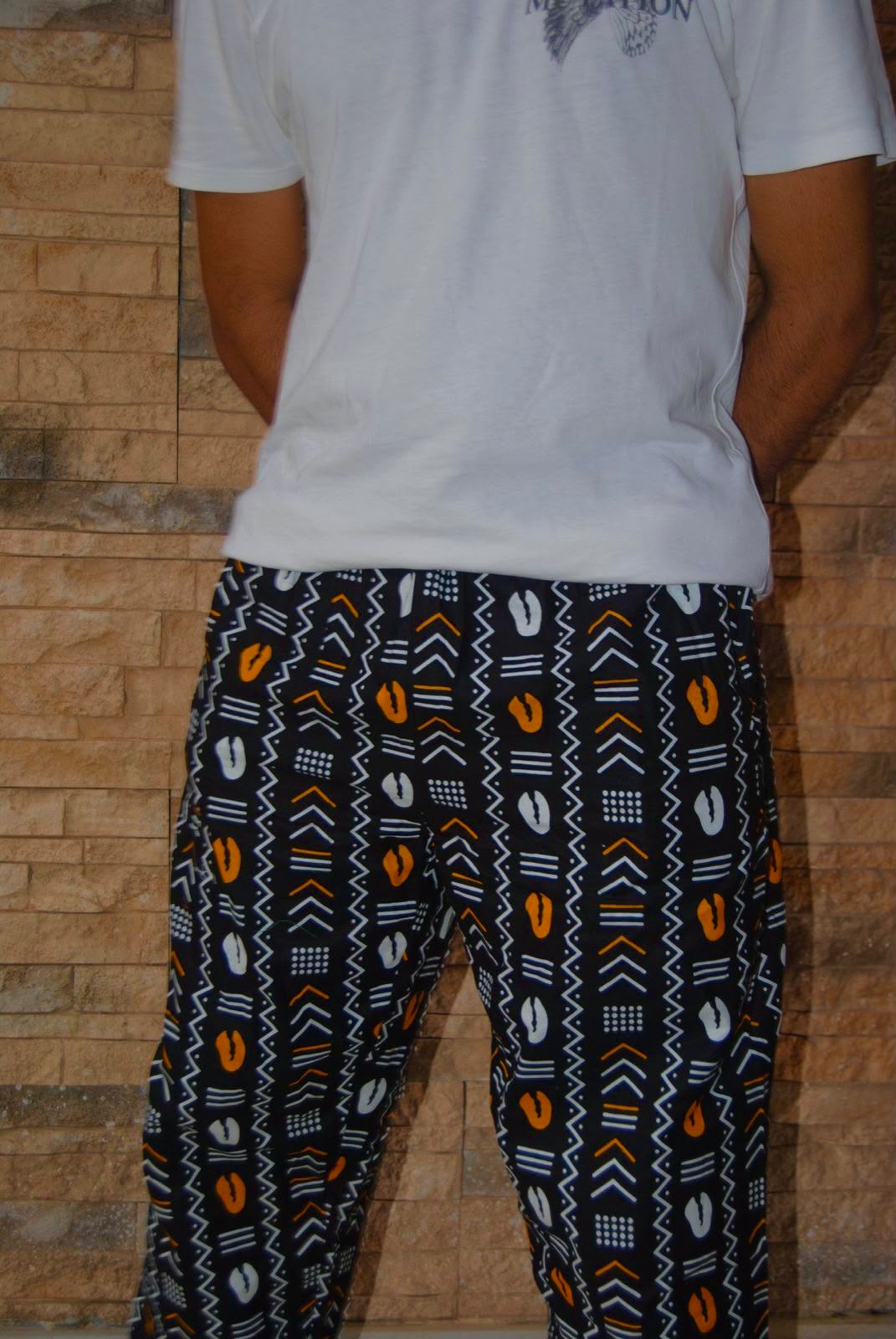 Pantalon Noir & Orange