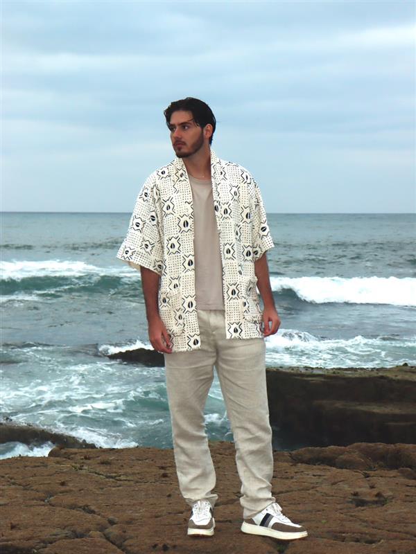 Kimono Blanc à Cauris