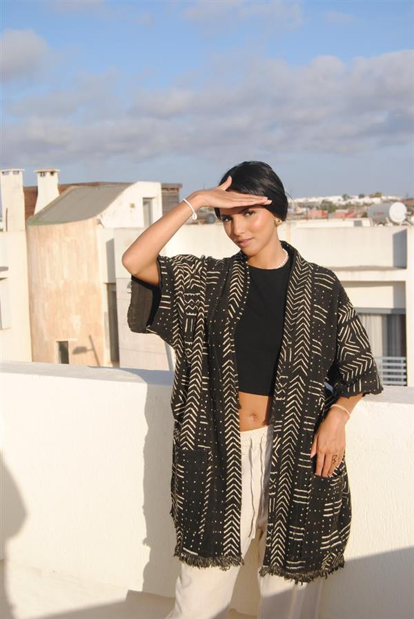 Kimono Noir Chevrons
