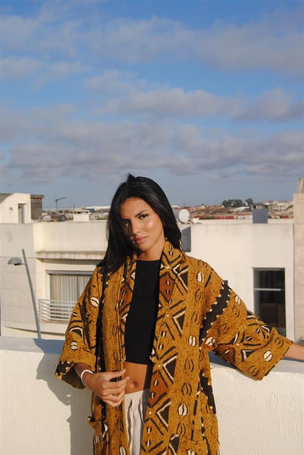 Kimono Ocre à Cauris