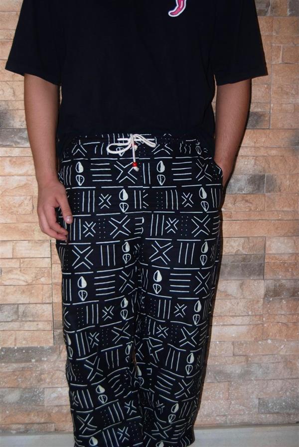 Pantalon Noir à Cauris