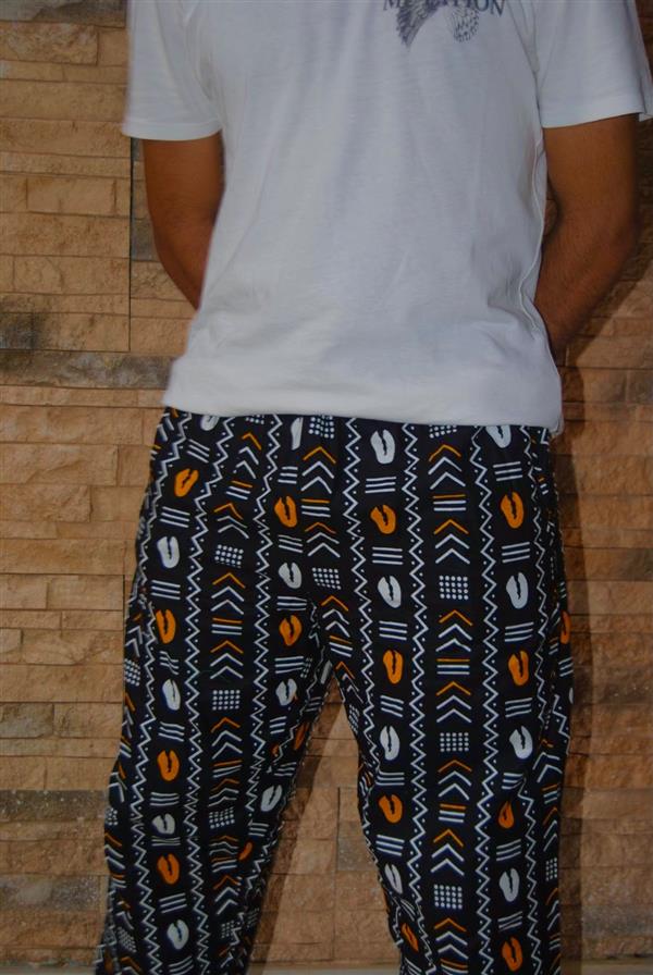 Pantalon Noir & Orange